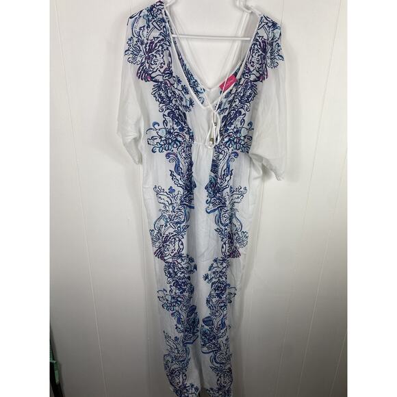 Lilly Pulitzer for Target Kaftan Cover Up/Dress Wavepool Print Beachy Su… - Picture 1 of 7